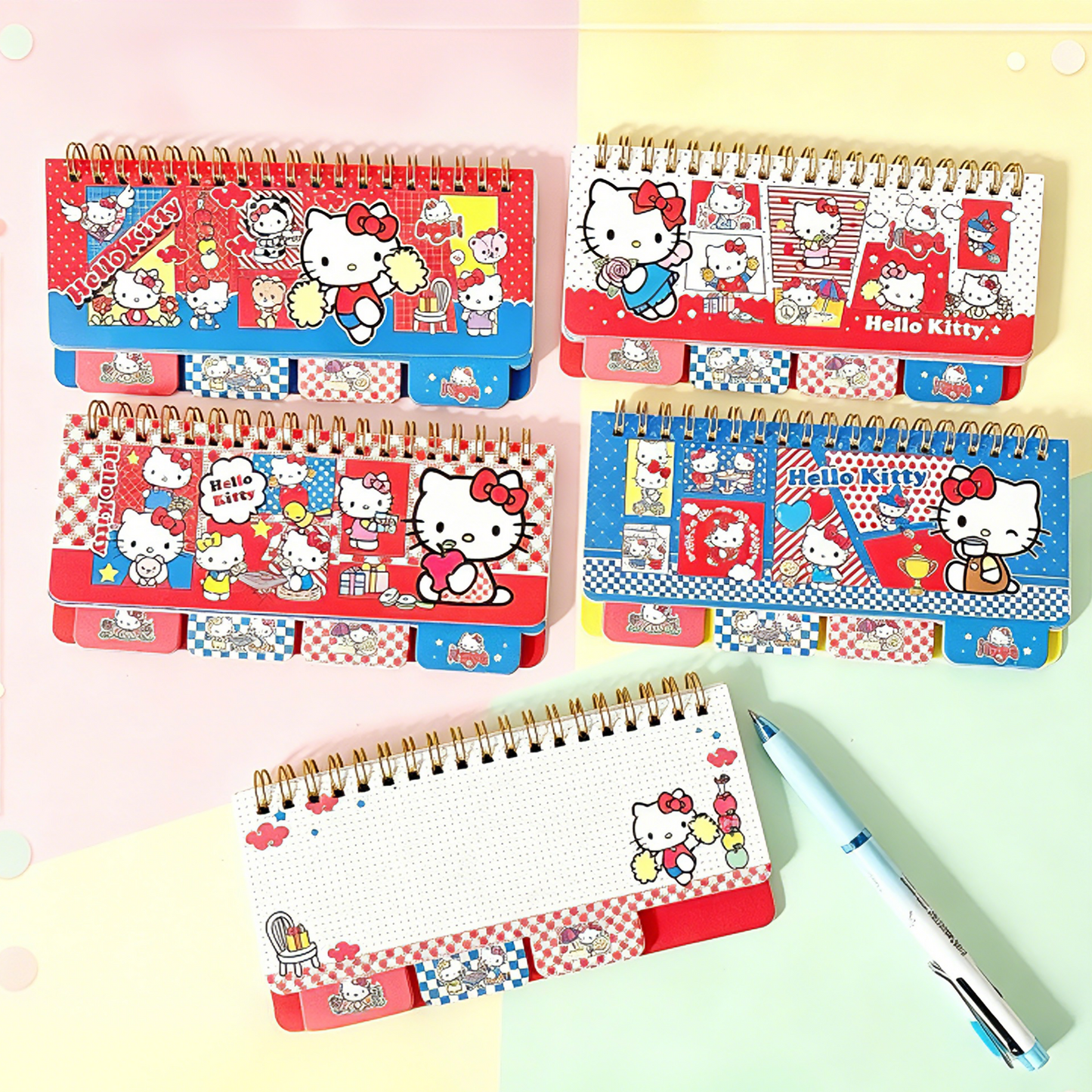 Sanrio Characters Spiral Notebook - Hello Kitty piano style