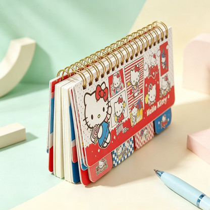Sanrio Characters Spiral Notebook - Hello Kitty piano style
