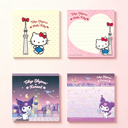 Sanrio Characters Memo Pad - Eiffel Tower & Clouds