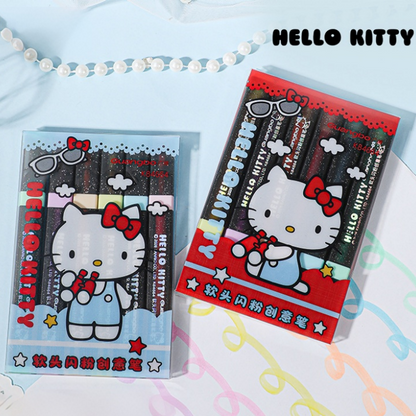 Hello Kitty Shimmer Glitter Highlighter Pens 6 Pack