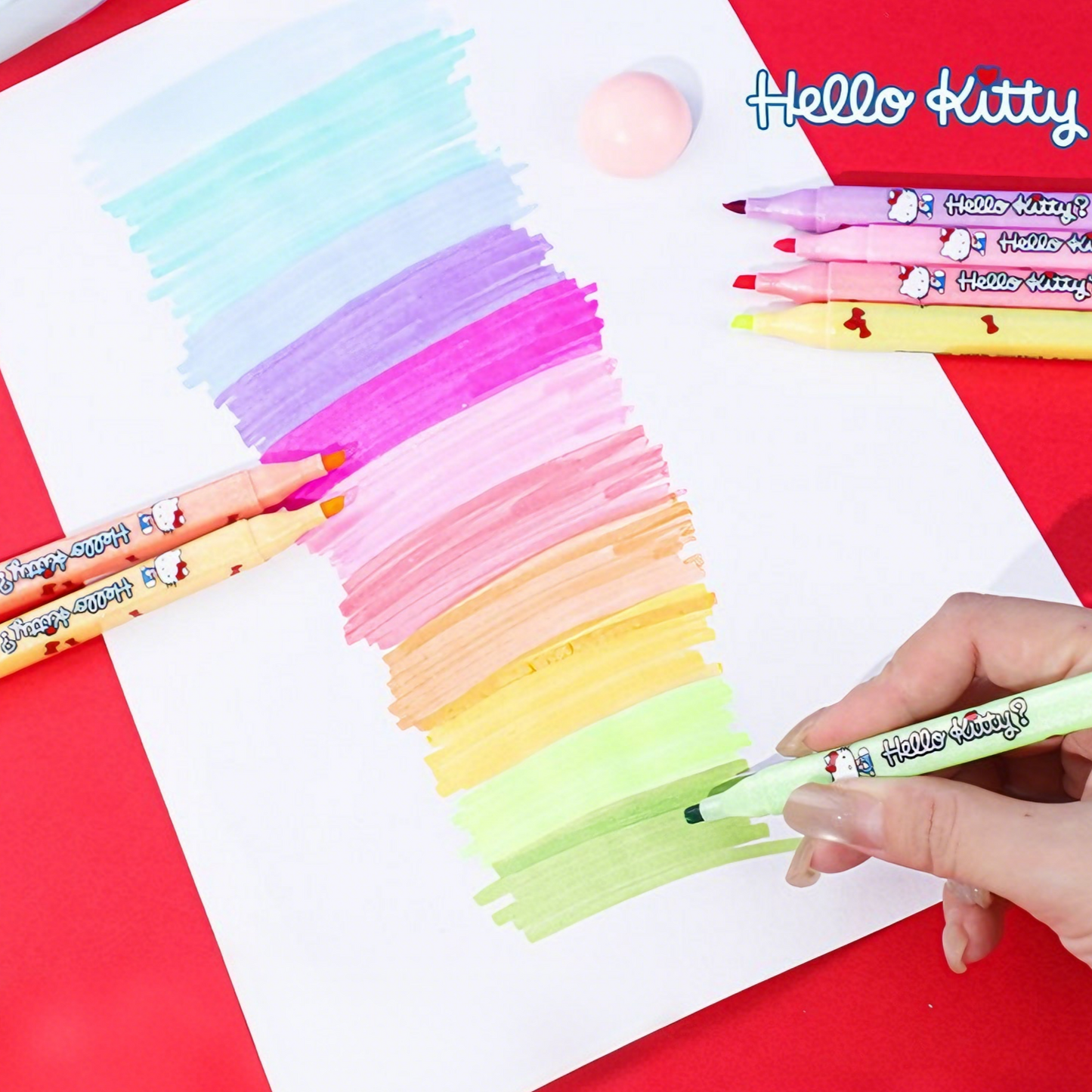 Hello Kitty 12 color flash erasable highlighter