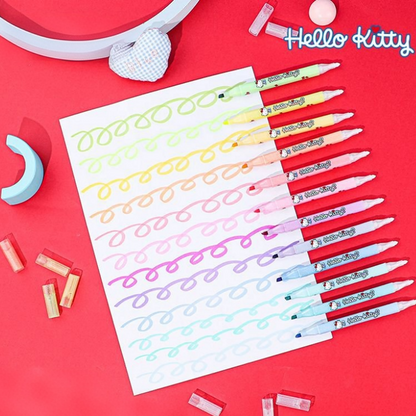 Hello Kitty 12 color flash erasable highlighter
