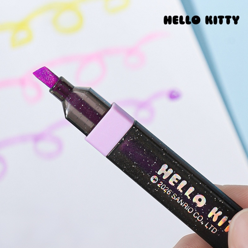 Hello Kitty Shimmer Glitter Highlighter Pens 6 Pack