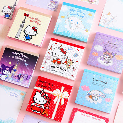 Sanrio Characters Memo Pad - Eiffel Tower & Clouds