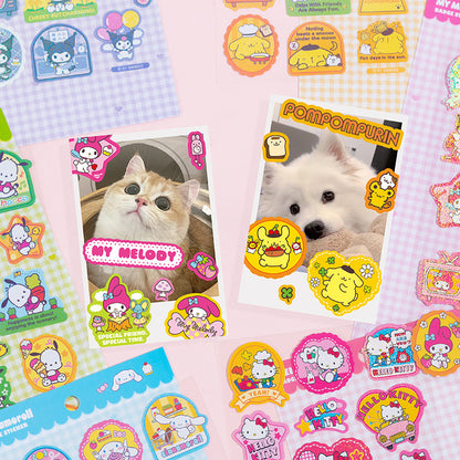 Sanrio Characters Sticker - Holographic Glitter Badge