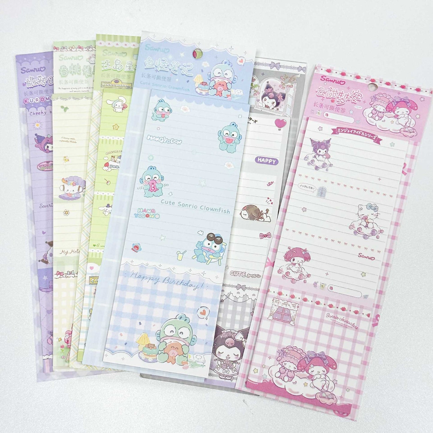 Sanrio Characters Long Strip Reusable Sticky Notes