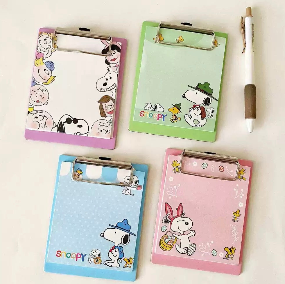 Snoopy Characters Clipboard Memo Pad – Happy