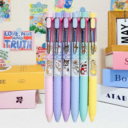 Mofusand Characters Three-color Ballpoint Pen (black & blue & red)